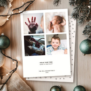 Tarjeta Festiva Cita Moderna Minimalista   4 Collage de Fotos para