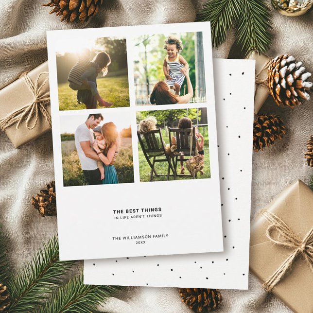 Tarjeta Festiva Cita moderna minimalista | Colaje de fotos (Subido por el creador)