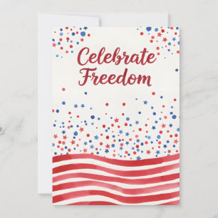 Tarjeta Festiva Cita Patriótica Celebra la Libertad Independencia 