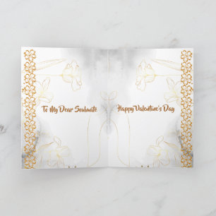 Tarjeta Festiva Cita romántica de amor Soulmate Floral Valentine