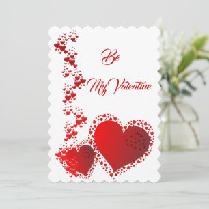 Tarjeta Festiva Cita romántica Personalizado de corazones rojos se