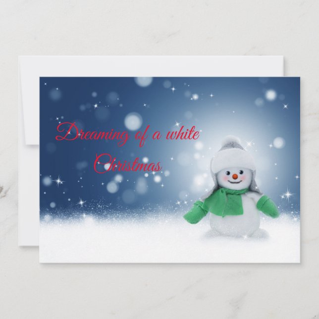 Tarjeta Festiva Cita Soñando Con Navidades Blancos (Anverso)