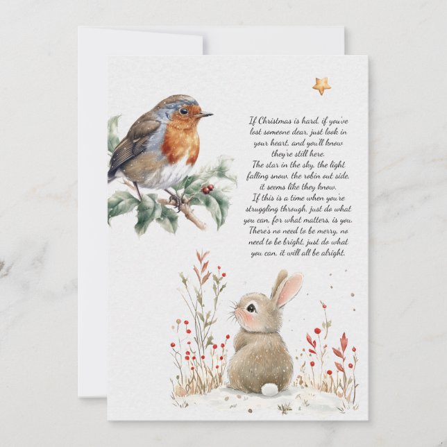 Tarjeta Festiva Cita "Todo Estará Bien" De navidades (Anverso)