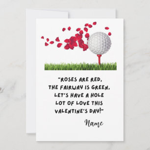 Tarjeta Festiva Citas divertidas de golf para el Día de San Valent