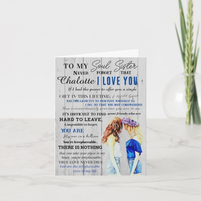 Tarjeta Festiva Citas personalizadas de amigo de definición de her (Anverso)