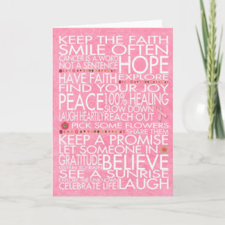 Tarjeta Festiva Citas y regalos del amor del cáncer de pecho