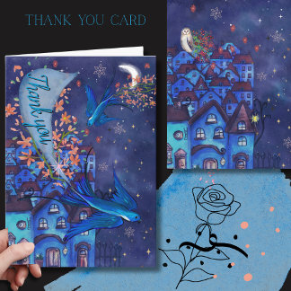 Tarjeta Festiva City Skyline Community Thank You Card