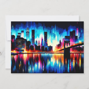 Tarjeta Festiva Ciudad de Nueva York Abstracto 1103