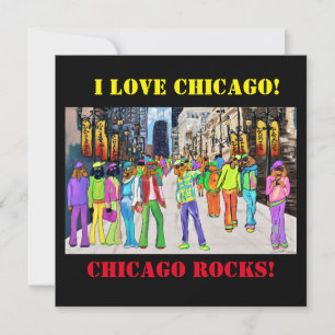Tarjeta Festiva Ciudad Dog Town Chicago