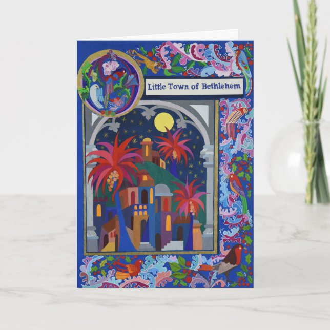 Tarjeta Festiva Ciudad pequeña de Belén (Anverso)