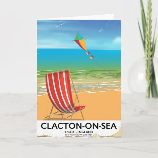 Tarjeta Festiva Clacton-on-sea, poster de viajes Essex Vintage