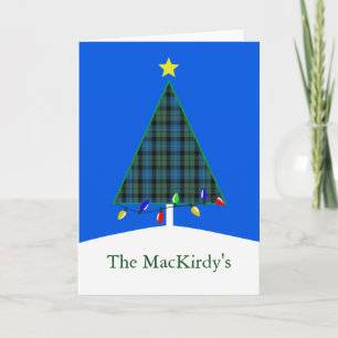 Tarjeta Festiva Clan MacKirdy Plaid Christmas Tree Greeting Card