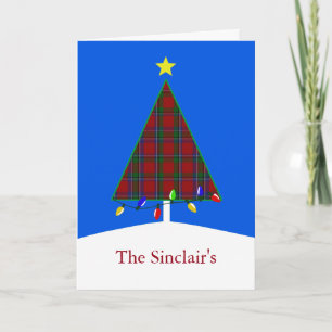 Tarjeta Festiva Clan Sinclair Plaid Christmas Tree Greship Card