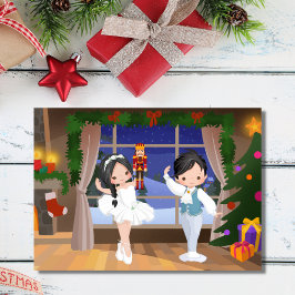 Tarjeta Festiva Clara y el Cascanueces Ballet Casa Stahlbaum