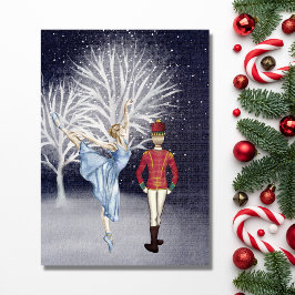Tarjeta Festiva Clara y la tierra peatonal del ballet de nieve