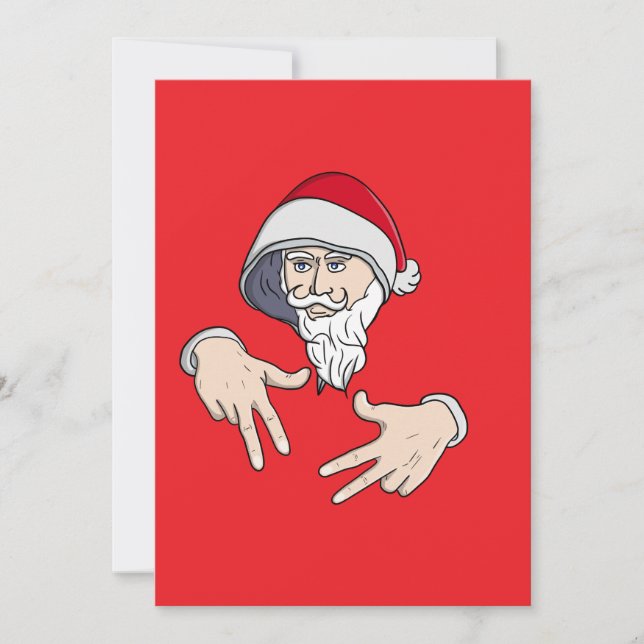 Tarjeta Festiva Claro Gángster Hip Hop Mano Rap Santa Claus (Anverso)