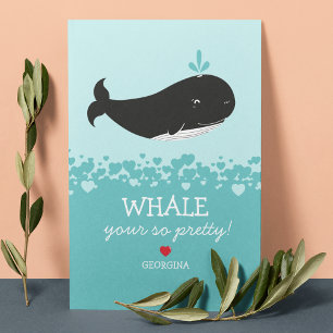 Tarjeta Festiva Clase Cute Whale Valentine