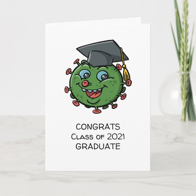 Tarjeta Festiva Clase De Congratos De Graduación De Virus De Perso (Anverso)