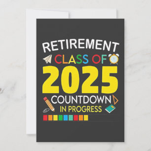 Tarjeta Festiva Clase de Jubilación de 2025 Cuenta regresiva en pr