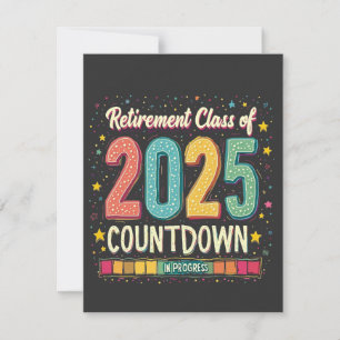 Tarjeta Festiva Clase de jubilación de 2025 en proceso de graduaci