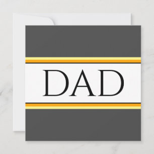 Tarjeta Festiva Clase de texto DAD Gris Blanco Naranja Negro Rayas
