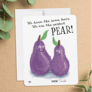Tarjeta Festiva Clase El día de San Valentín Pear Pun Perfect