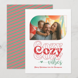 Tarjeta Festiva Clásica Retro Cosy Vibes Sólo Navidades Foto