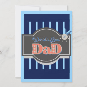 Tarjeta Festiva Clásico Azul Marino Gris Mejor Papá del Mundo 