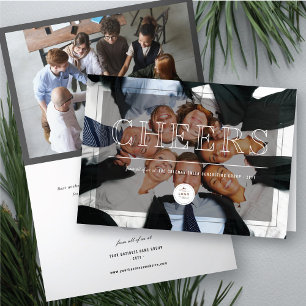 Tarjeta Festiva Clásico Big Cheers Corporativo Moderno Fotomontaje