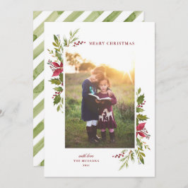 Tarjeta Festiva Clásico de acuarela rústica