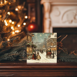 Tarjeta Festiva Clásico de invierno vintage de Londres