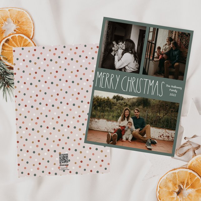 Tarjeta Festiva Clásico de Navidades de Punto de Polka Boho Polka  (Subido por el creador)