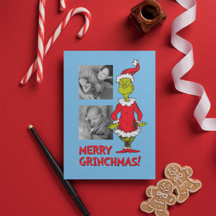 Tarjeta Festiva Clásico El Grinch   Santa Claus