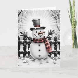 Tarjeta Festiva Clásico feriado Cheer Snowman