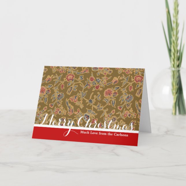 Tarjeta Festiva Clásico Flor Bonito Chintz Diseño floral suave (Anverso)
