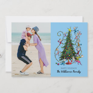 Tarjeta Festiva Clásico Grinch Foto de vacaciones de árbol de Na