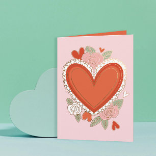 Tarjeta Festiva Clásico Heart Valentine