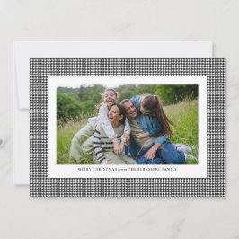 Tarjeta Festiva Clásico houndstooth negro y blanco