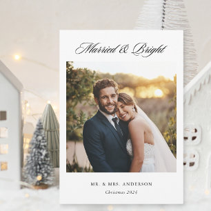 Tarjeta Festiva Clásico Moderno Foto de Casados y Brillantes
