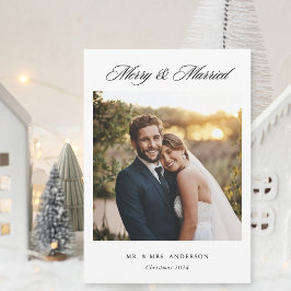 Tarjeta Festiva Clásico Moderno Foto de Feliz y Casada