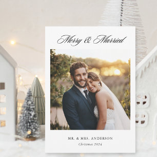 Tarjeta Festiva Clásico Moderno Foto de Feliz y Casada