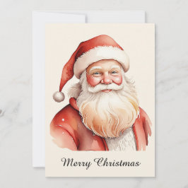 Tarjeta Festiva Clásico Santa Claus Rústico Bonito Retro