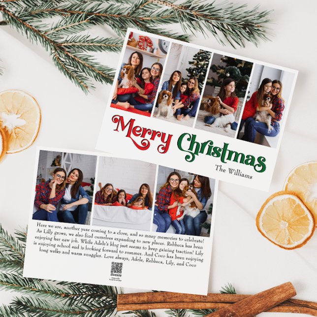 Tarjeta Festiva Clásico Simple Merry Christmas Seven Photo (Subido por el creador)