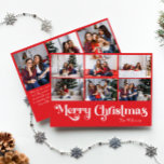 Tarjeta Festiva Clásico Simple Red Merry Christmas Nine Photo<br><div class="desc">Celebre la temporada con esta exclusiva tarjeta de vacaciones de nueve fotos de navidad roja, clásica y sencilla, con un toque de encanto vintage. El diseño minimalista muestra una elegante paleta de colores rojo y blanco que evoca el espíritu acogedor del invierno. Su atractivo moderno y divertido, junto con la...</div>