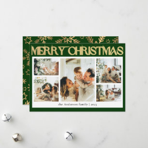 Tarjeta Festiva Clásicos Navidades de copas de nieve con Collage d