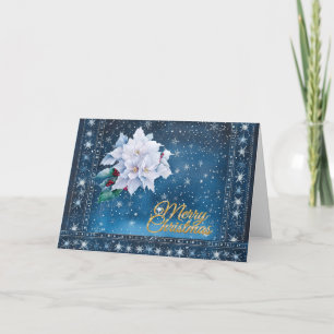Tarjeta Festiva Classic Blank Non-Photo Floral Merry Christmas