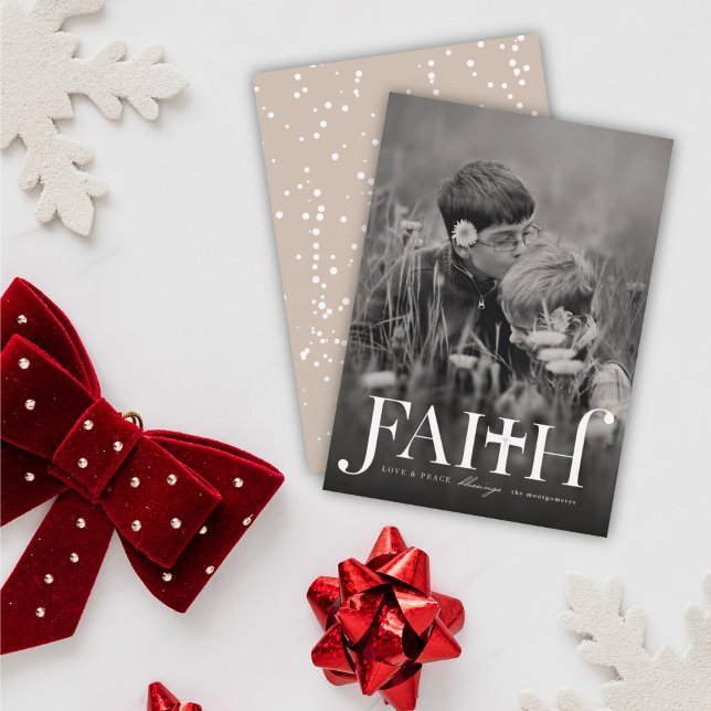 Tarjeta Festiva Classic Bold Faith Religious Christmas Photo Card (Subido por el creador)