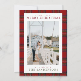 Tarjeta Festiva Classic Cozy Tartan Holiday Card