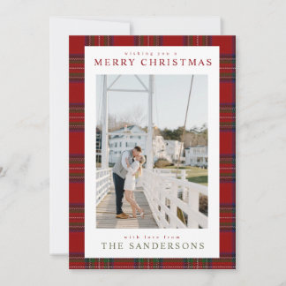 Tarjeta Festiva Classic Cozy Tartan Holiday Card
