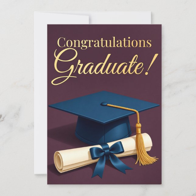 Tarjeta Festiva Classic Graduation Ceremony Theme (Anverso)